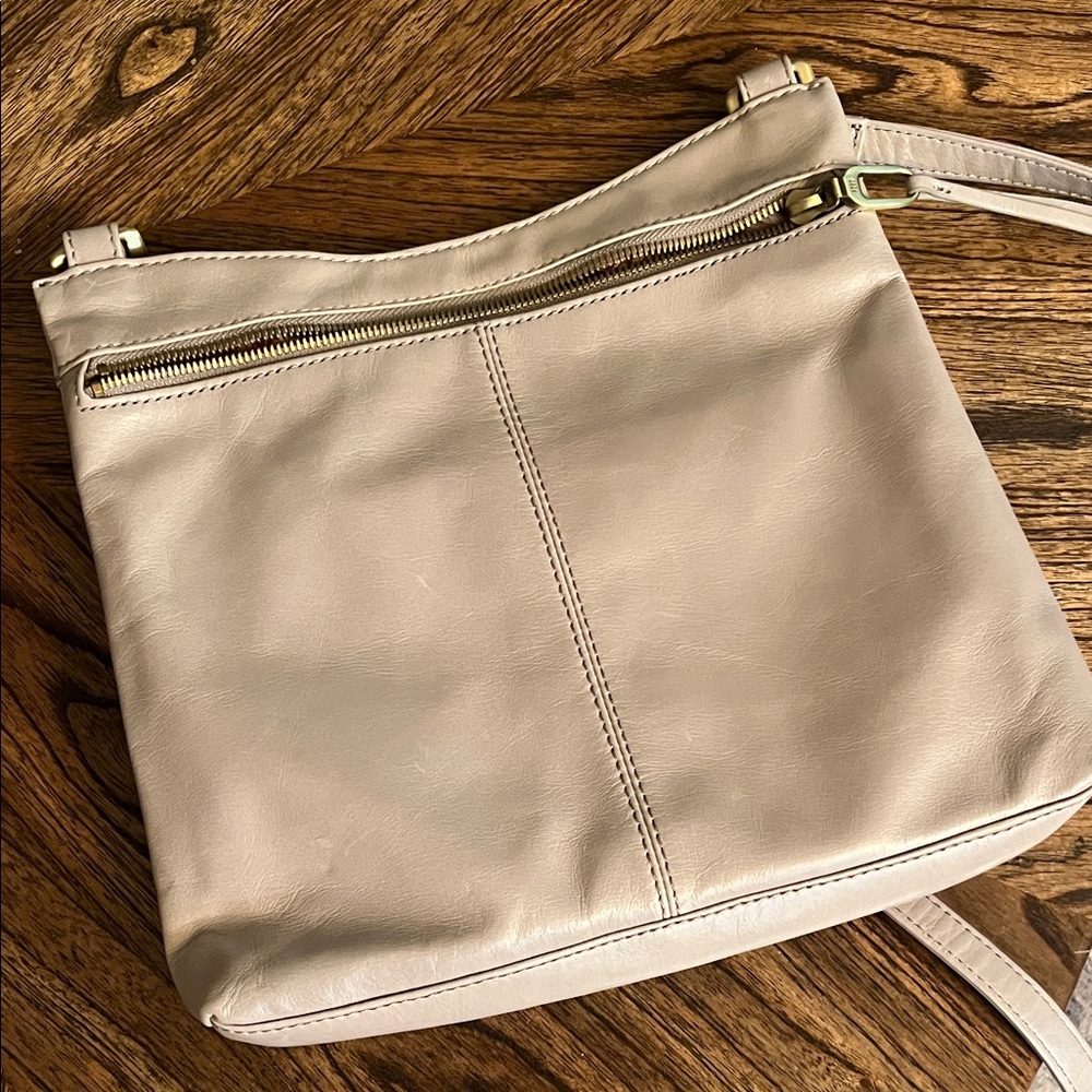 HOBO Cream Crossbody Bag with Gold Accents